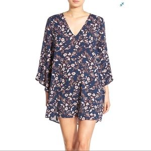 LUSH Whitney Bell Sleeved Woven Shift Dress Floral